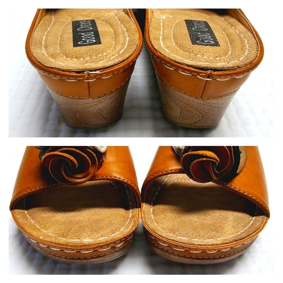 Peep Toe Wedge Slide-On Mule Sandals, Size 7.5 - Picture 15 of 16